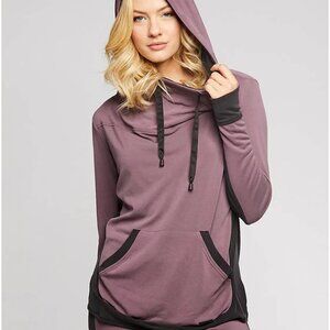 Blanc Noir Amour Active Pullover Hoodie Sweatshirt - Purple Black - Size XS